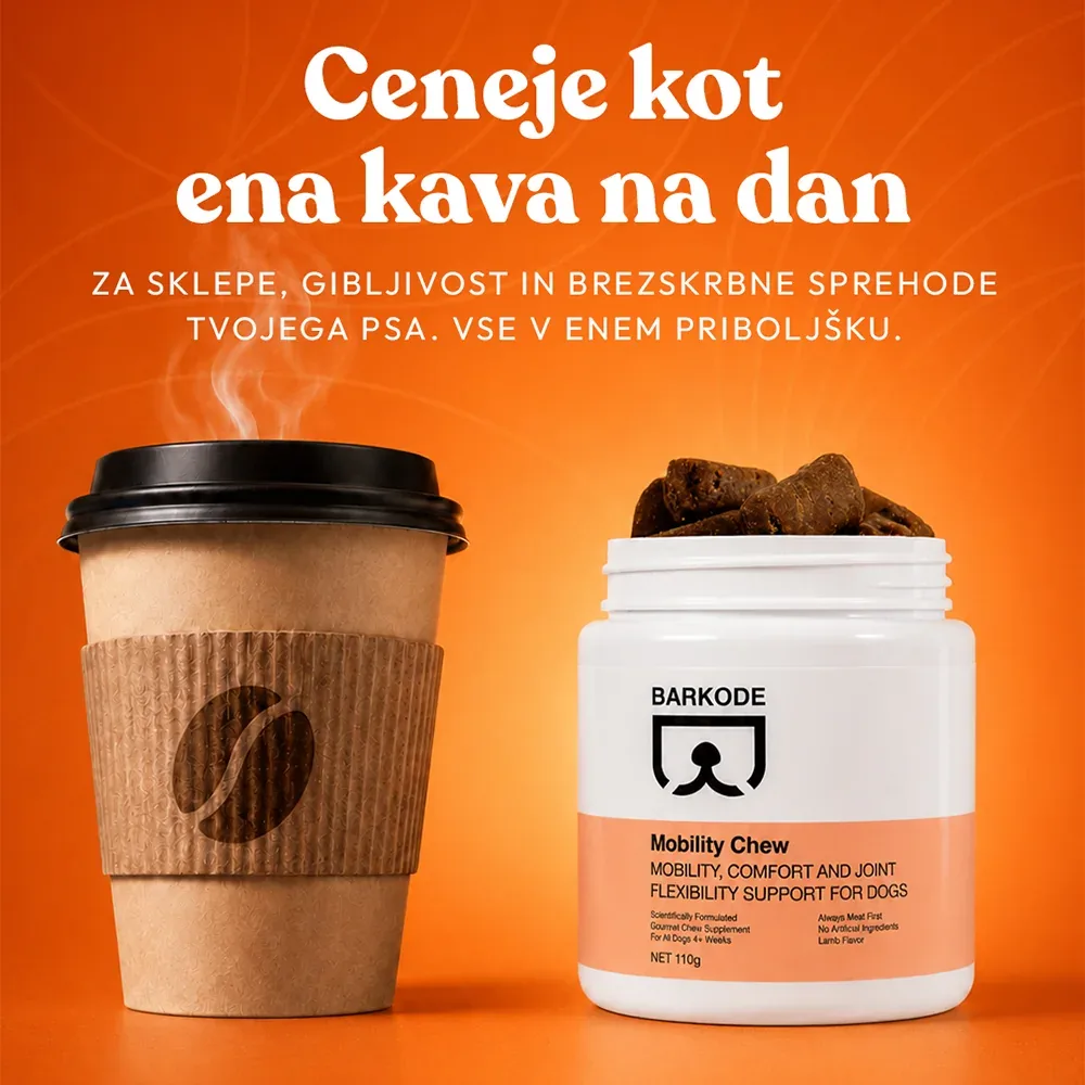 Lonček Mobility Chew ob skodelici kave z napisom Ceneje kot ena kava na dan